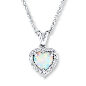 Opal necklace (Heart)